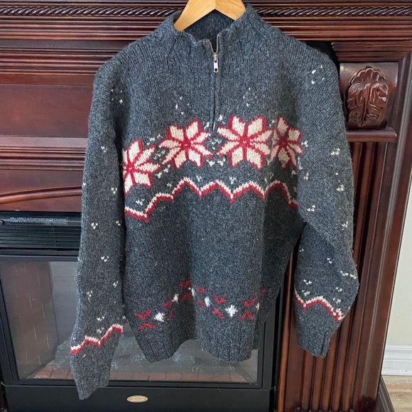 colori Sweaters - Gray Nordic Pattern Women’s 100% Wool Knit Sweater